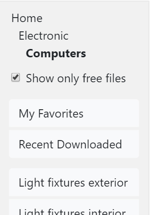 Show only free files（無償ファイルだけを表示）